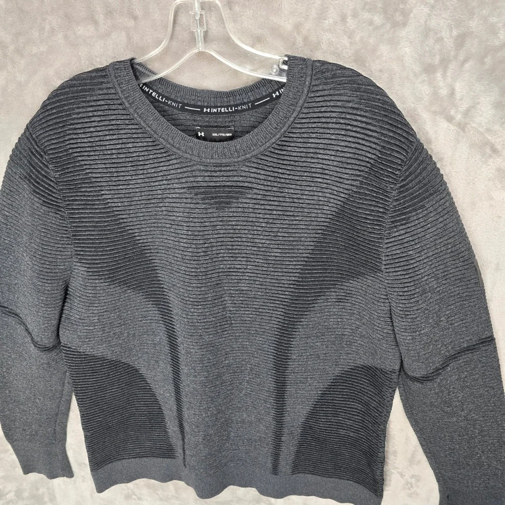 Under Armour Intelli-Knit Shirt Long Sleeve Men XXL Gray Ribbed Performance Gorp